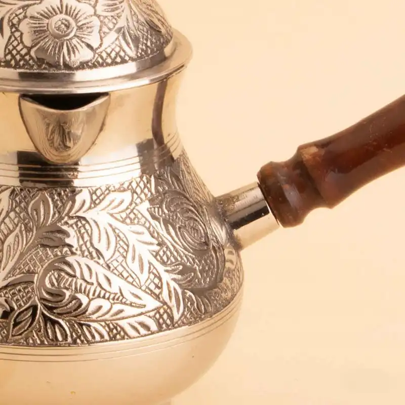 قهوه جوش برنجی مدل دسته چوبی کد 4.5 CUP