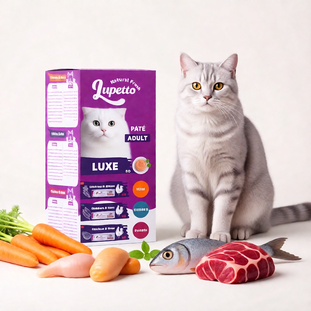 کنسرو غذای گربه بالغ لوپتو مدل لوکس طعم هویج، ماهی، گوشت وزن 510 گرم مجموعه 6 عددی