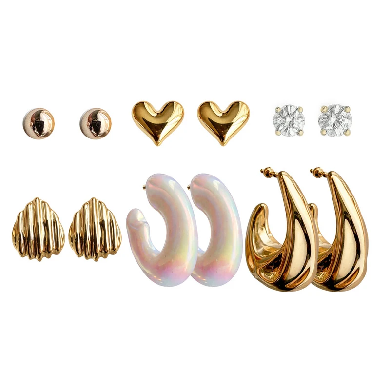 گوشواره میخی زنانه کد TE185 مجموعه 5 عددی