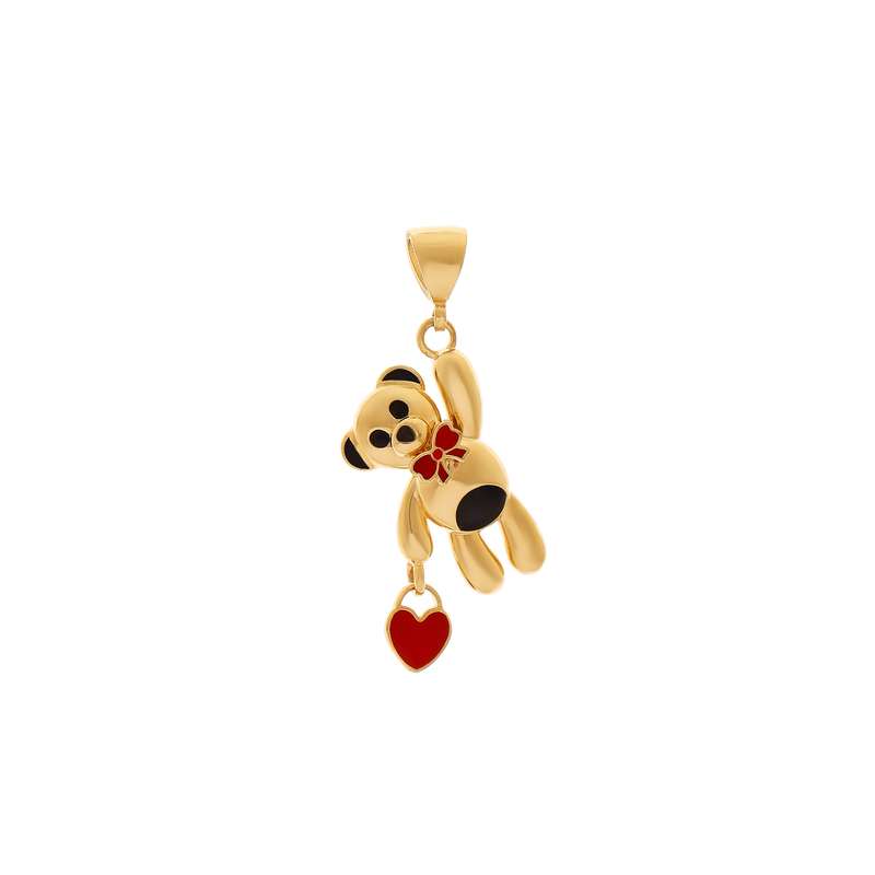 آویز گردنبند طلا 18 عیار دخترانه گالری طلا و جواهر اپال مدل خرسی