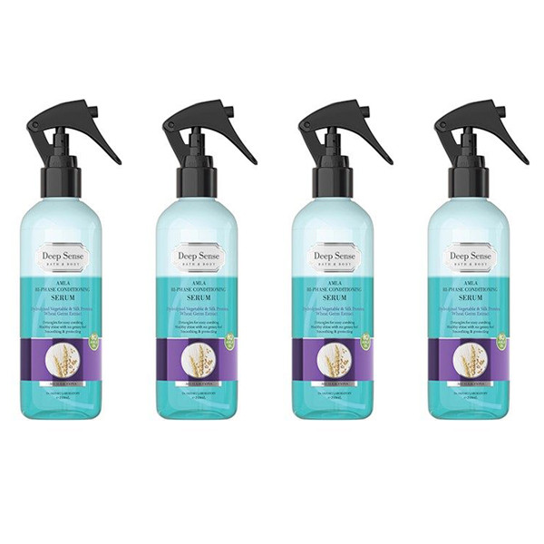 سرم دوفاز مو دیپ سنس مدل جوانه گندم حجم 250 میلی لیتر مجموعه 4 عددی