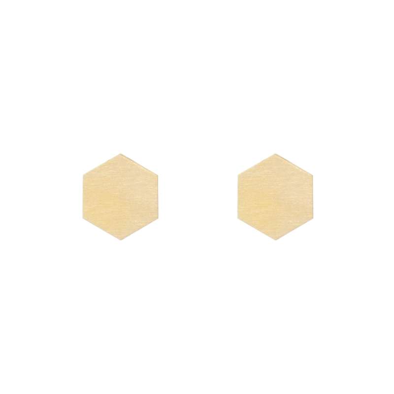 گوشواره طلا 18 عیار زنانه مدل شش ضلعی J0016