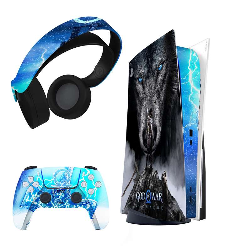 برچسب کنسول و دسته بازی و هدفون PS5 مدل ragnarok مات مناسب برای دستگاه دیسک خور برچسب کنسول و دسته بازی و هدفون PS5 مدل ragnarok مات مناسب برای دستگاه دیسک خور