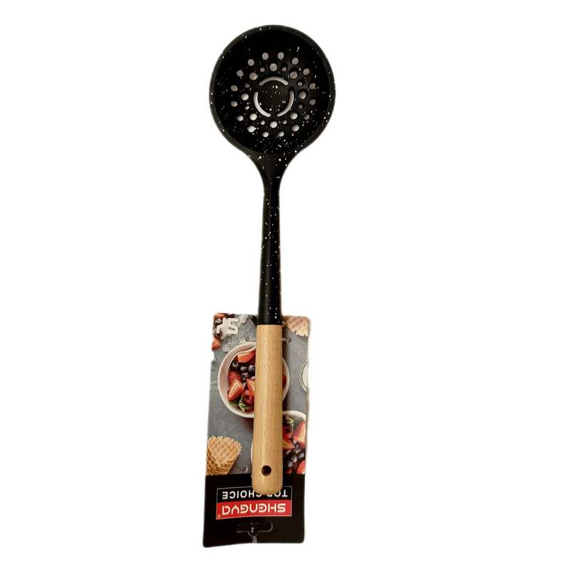 کفگیر شنگیا مدل سلیکونی دسته بامبو کد P3846 کفگیر شنگیا مدل سلیکونی دسته بامبو کد P3846