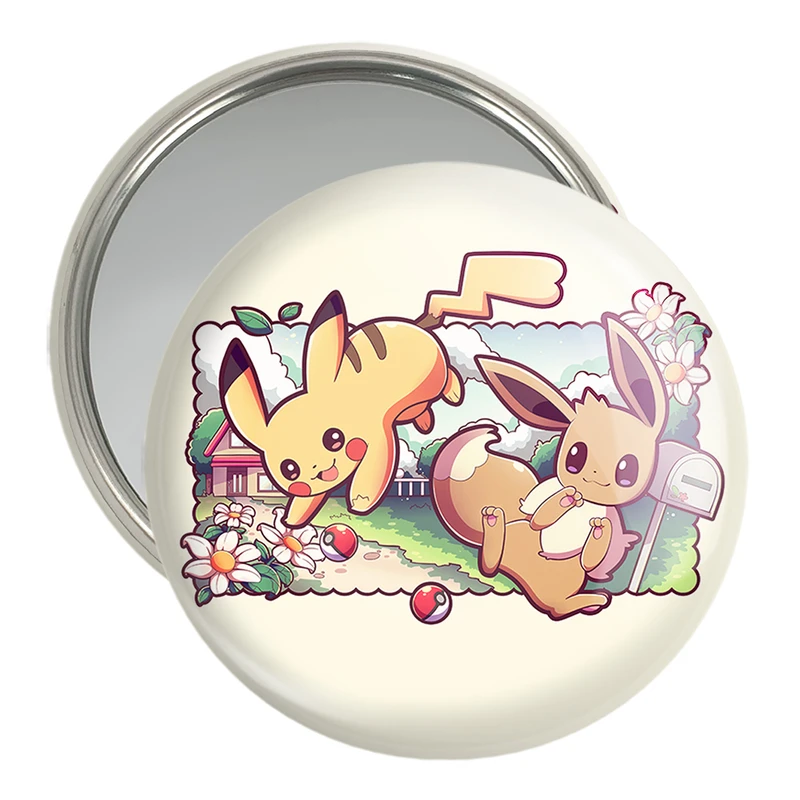 آینه جیبی خندالو مدل ایو و پیکاچو انیمه پوکمون  کد 17387