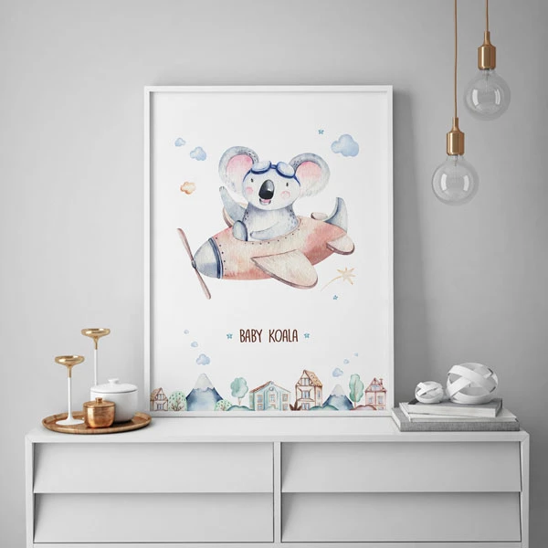 تابلو کودک سالی وود طرح کوآلا در پرواز کد T170620