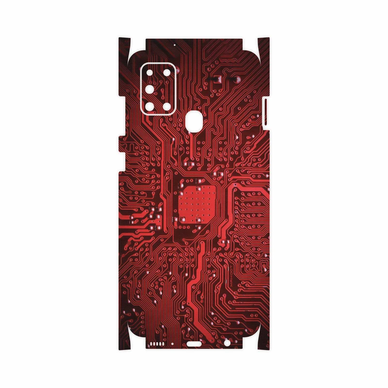 برچسب پوششی ماهوت مدل Red Printed Circuit Board-FullSkin مناسب برای گوشی موبایل سامسونگ Galaxy A21s