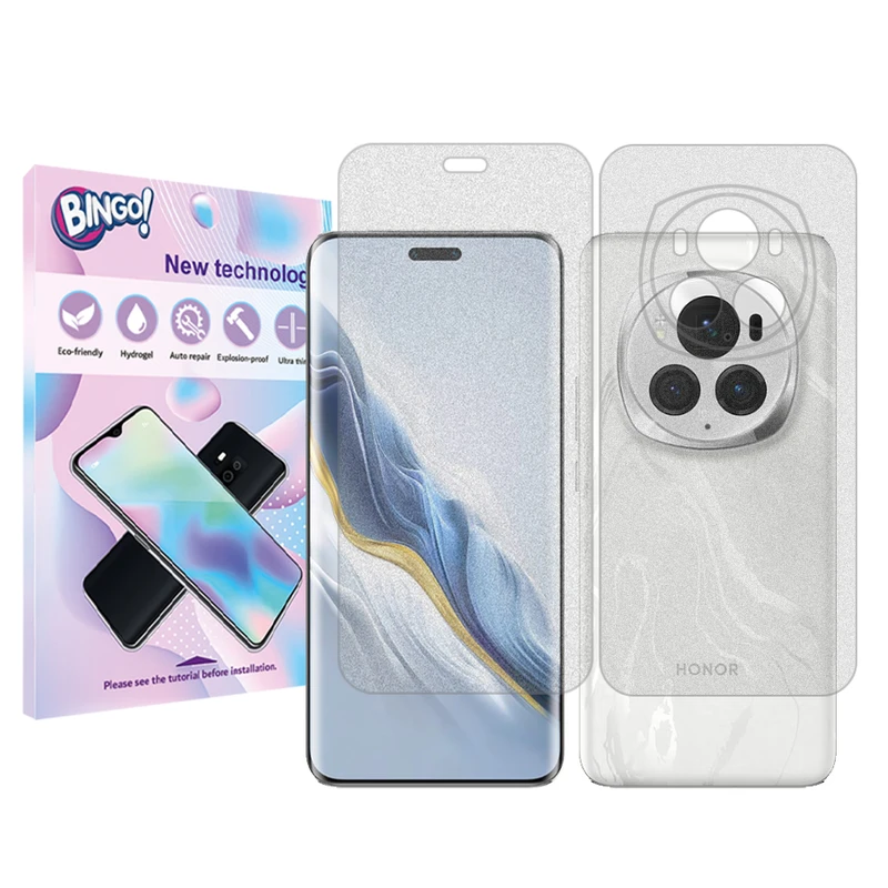 محافظ صفحه نمایش مات بینگو مناسب برای گوشی موبایل آنر Magic 6 Pro به همراه محافظ پشت گوشی