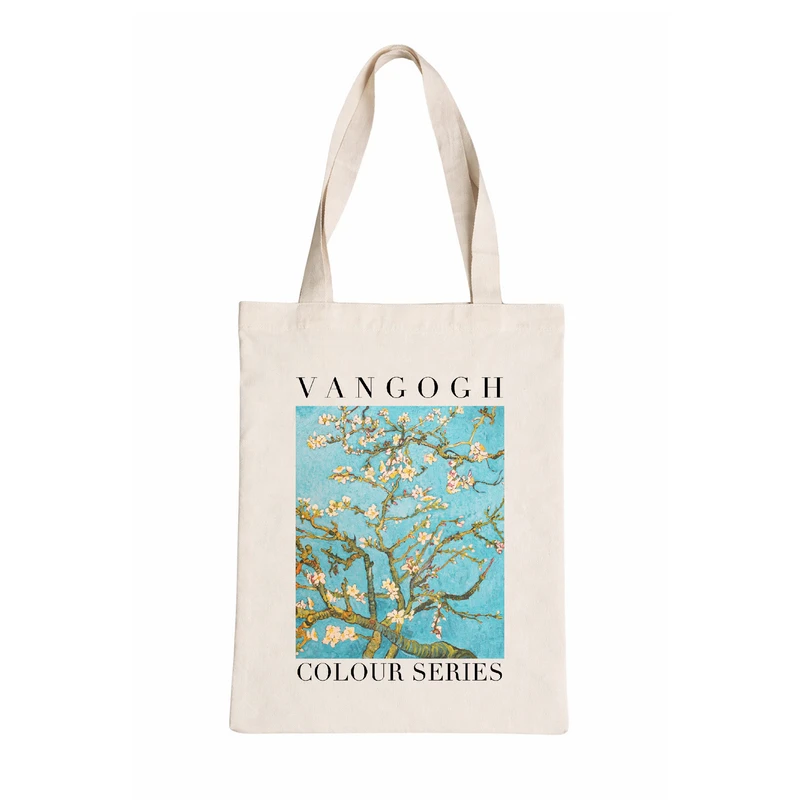 ساک خرید طرح شکوفه بادام ونگوگ کد 008