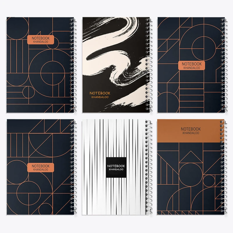 دفتر مشق 50 برگ خندالو طرح مدرن کد 163 مجموعه 6 عددی