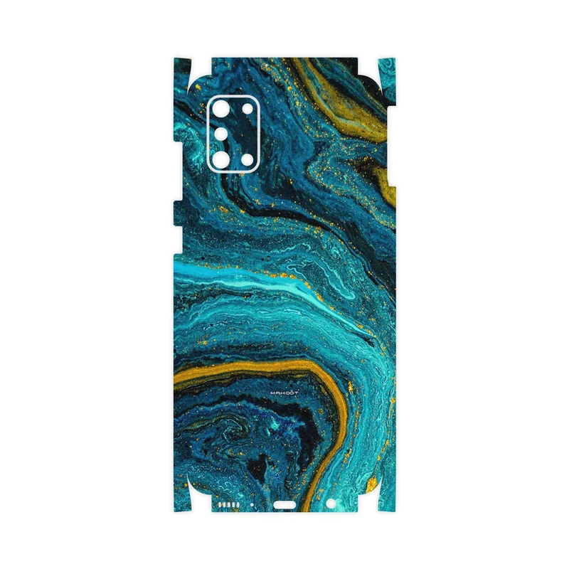 برچسب پوششی ماهوت مدل Turquoise marblewith golden streaks-FullSkin مناسب برای گوشی موبایل سامسونگ Galaxy A31
