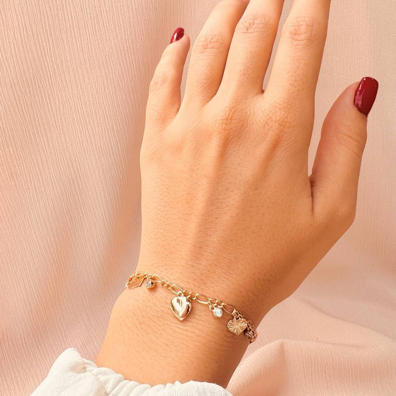 دستبند زنانه ژوپینگ مدل قلبی کد 3006