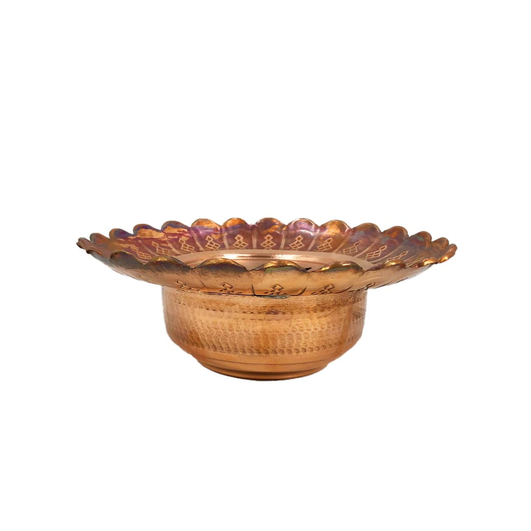 ست آفتابه و لگن مسی طرح گل کد 782