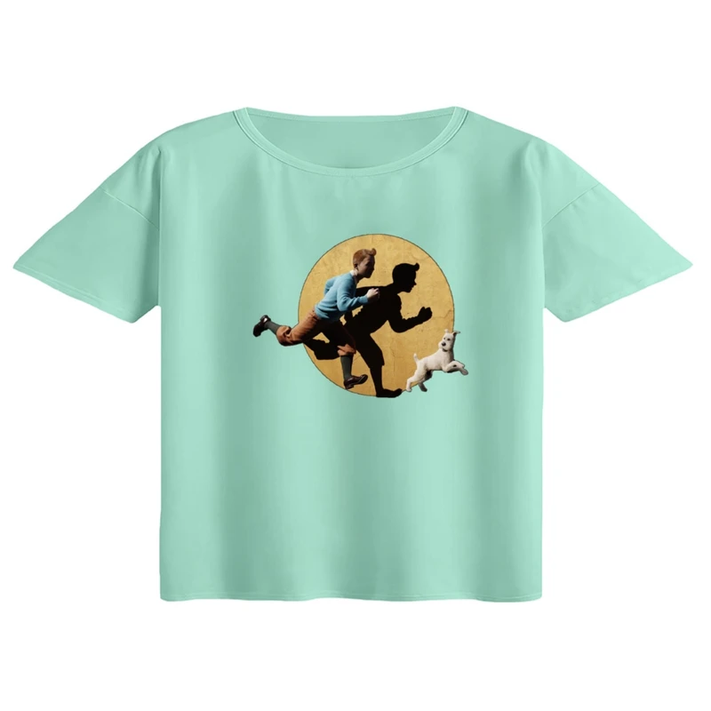 کراپ تی‌شرت آستین کوتاه زنانه مدل تن تن