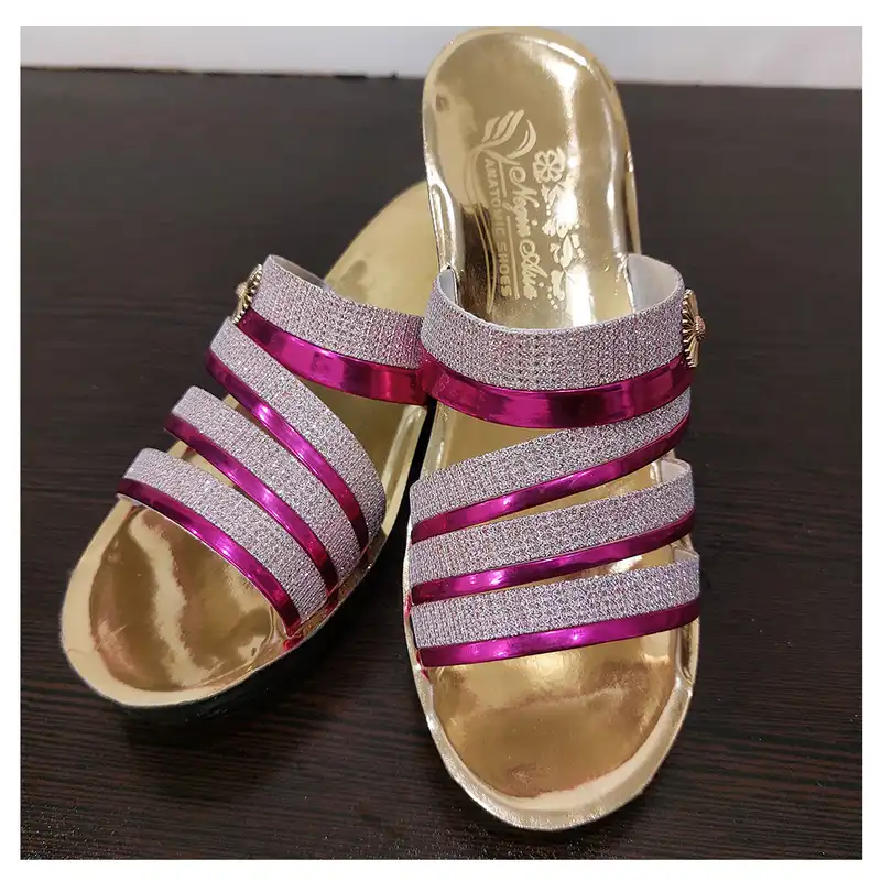 صندل زنانه مدل شاین لژدار کد AS1491 رنگ صورتی