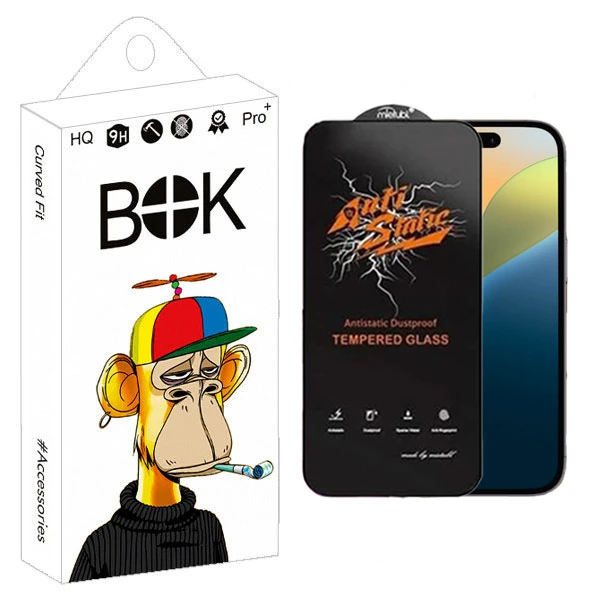 محافظ صفحه نمایش بوک مدل Antistatic Guard مناسب برای گوشی موبایل اپل IPhone 16 Pro