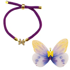 نیم ست طلا 18 عیار زنانه گالری صادقی مدل پروانه پارچه ای