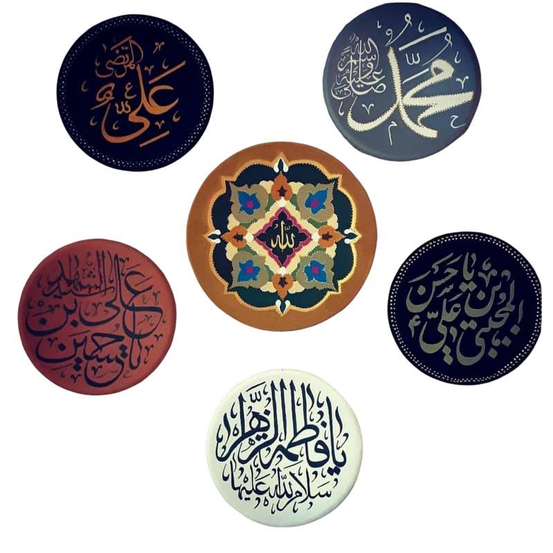 بشقاب دیوارکوب سفالی مدل 5تن مجموعه 6 عددی