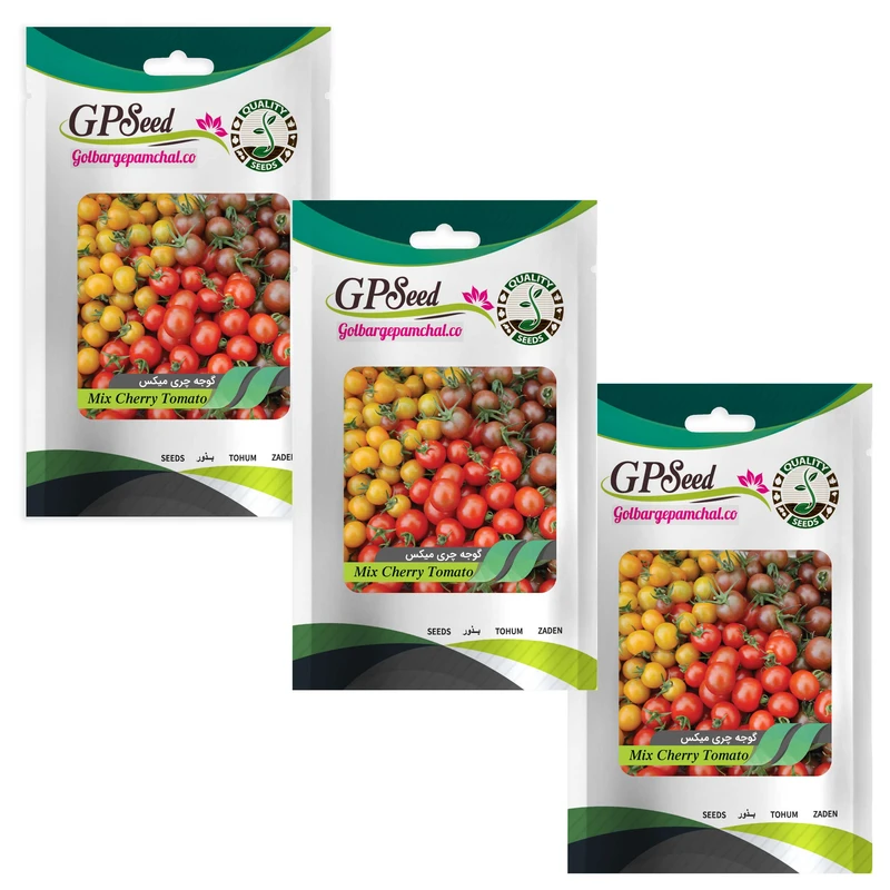 بذر گوجه چری میکس گلبرگ پامچال کد GPF-203 مجموعه 3 عددی