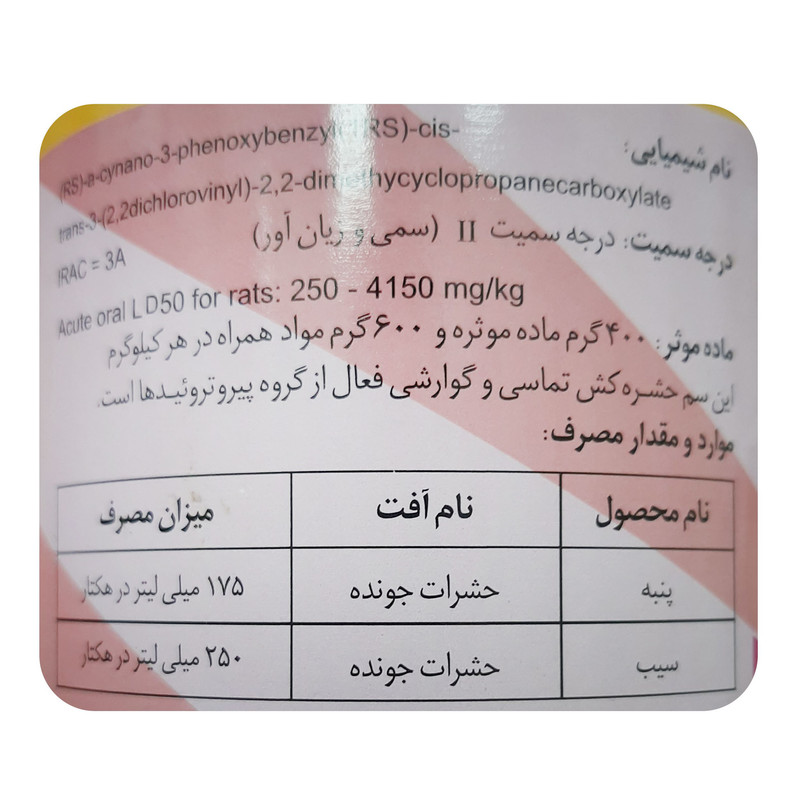 حشره کش سایپرمتربن مهان مدل S1 حجم 1 لیتر