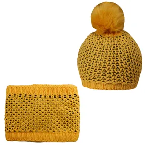 ست کلاه و شال گردن بافتنی بچگانه مدل LUX_02