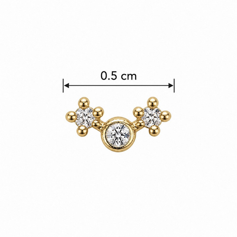 گوشواره طلا 18 عیار زنانه کیا گالری مدل AE441 - 3