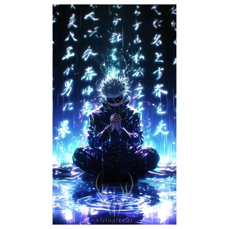 استیکر لپ تاپ و موبایل مدل انیمه طرح جوجوتسو کایزن گوجو ساتورو کد 124