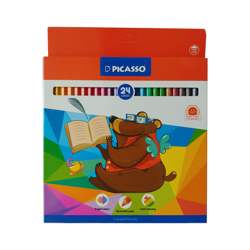 مداد رنگی 24 رنگ پیکاسو مدل SUPERB WRITER طرح موش