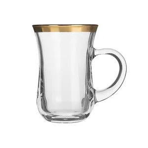 فنجان پاشاباغچه مدل کی اف لب طلایی بسته 6 عددی