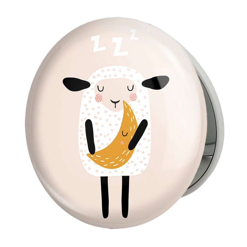 آینه جیبی خندالو طرح گوسفند بامزه مدل تاشو کد 29361