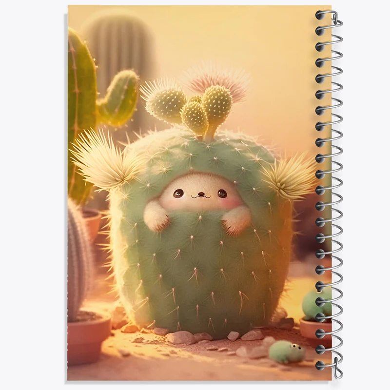 دفتر ژورنال نویسی 50 برگ خندالو مدل نقطه ای طرح کاکتوس کیوت کد N4069