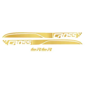 برچسب بدنه خودرو طرح کوییک کراس طلایی مات کد 135Az