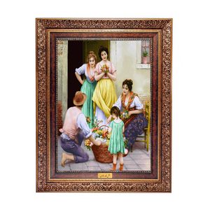 تابلو فرش ماشینی نقش نگار رضوی طرح گل فروش کد 959C