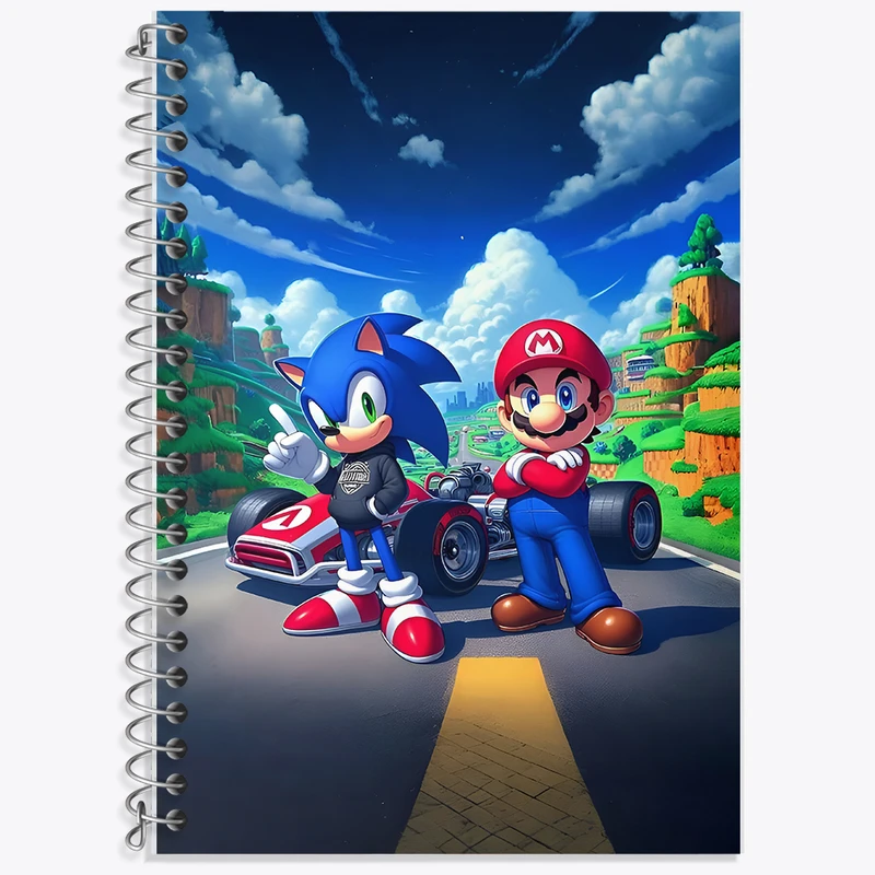 دفتر نت موسیقی 50 برگ خندالو طرح سونیک و سوپر ماریو کد F6253