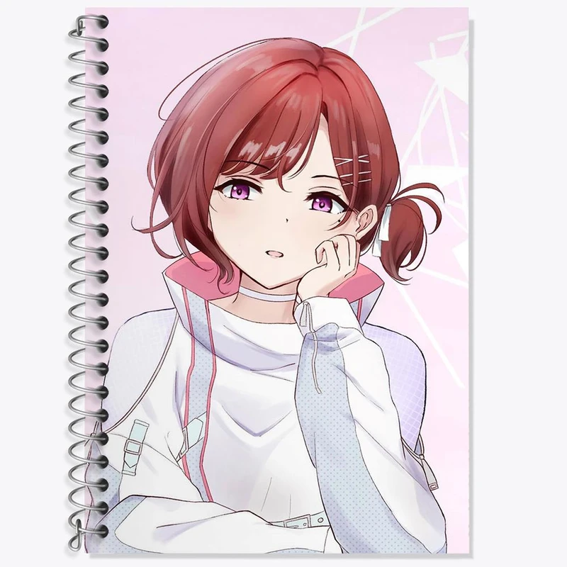 دفتر زبان 50 برگ خندالو مدل دو خط طرح هیگوچی انیمه مادوکا مجیکا Madoka Magica کد 18373