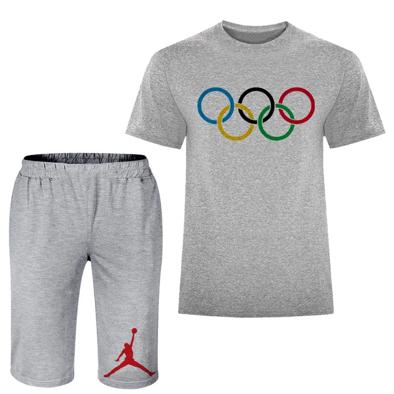 ست تی شرت و شلوارک مردانه مدل المپیک کد A159