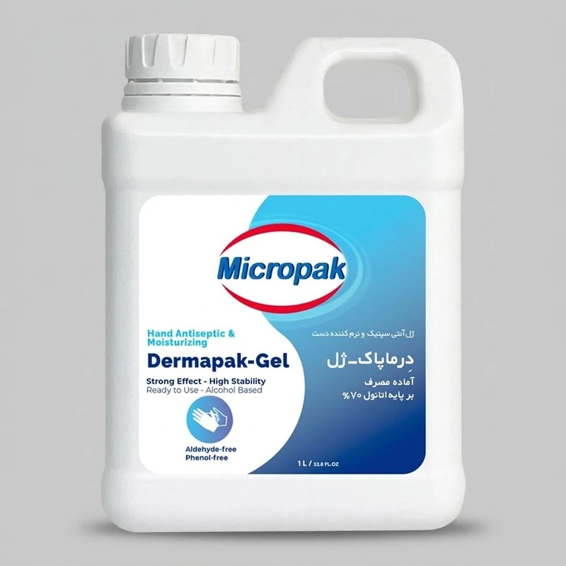 ژل ضدعفونی کننده دست میکروپاک مدل درماپاک ژل حجم 1000 میلی لیتر