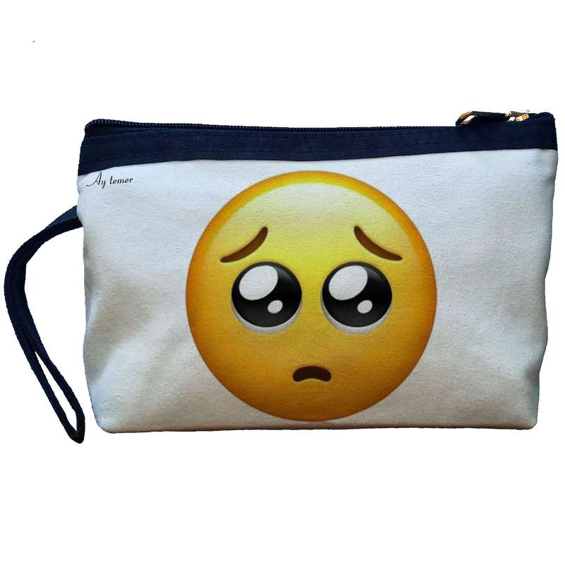کیف لوازم آرایش زنانه آی تمر مدل ایموجی نگران کد 232