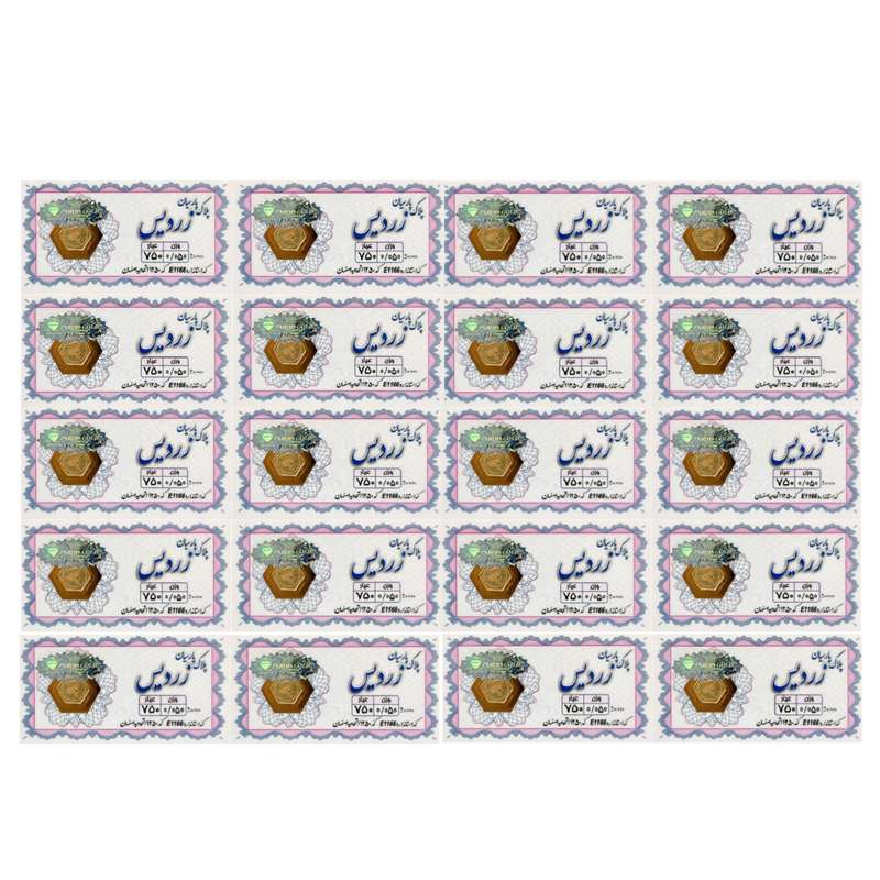 سکه گرمی طلا 18 عیار الن نار مدل پارسیان زردیس ELN58 مجموعه 20 عددی