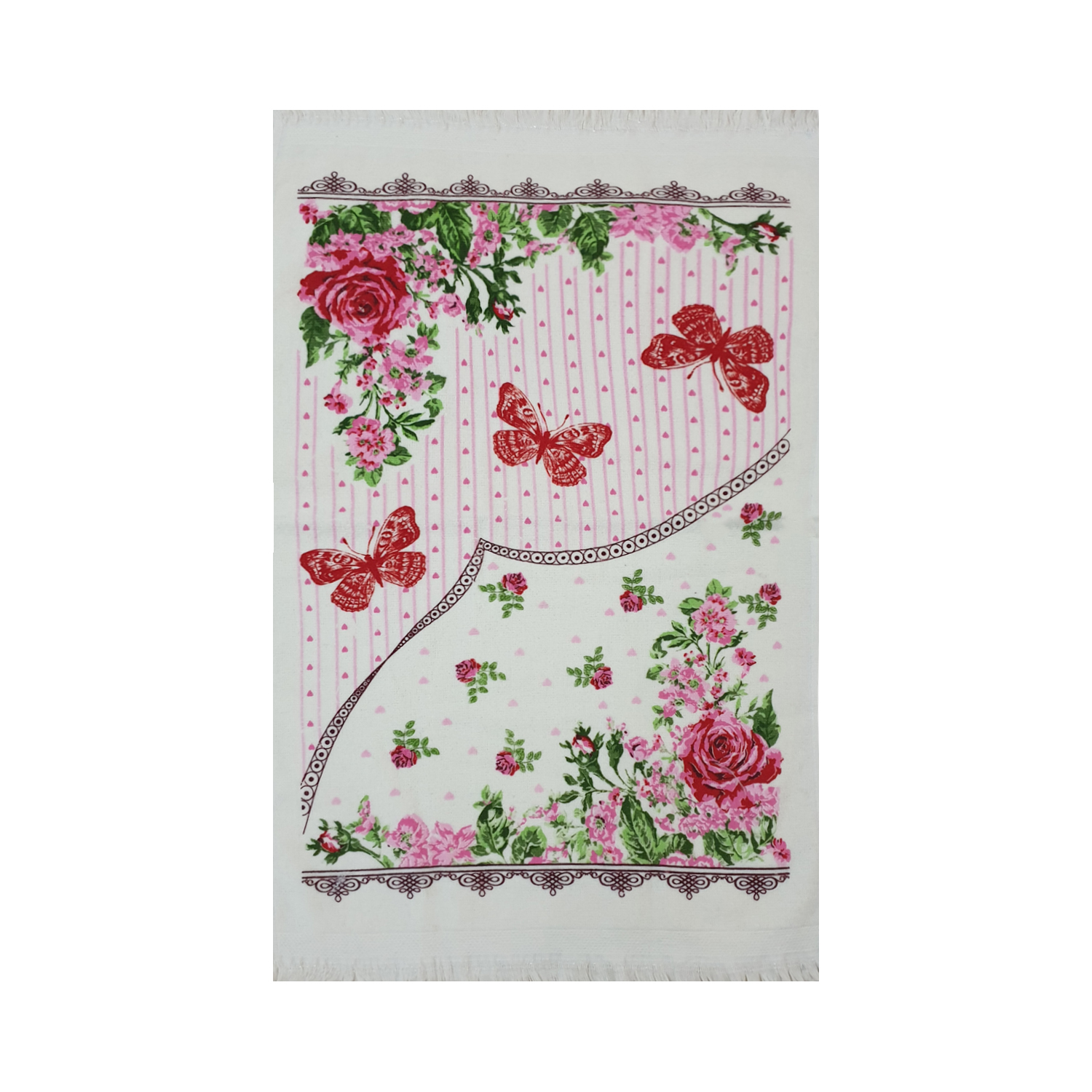 حوله آشپزخانه آکیپک مدل rose flowers ابعاد 60×40 سانتی متر