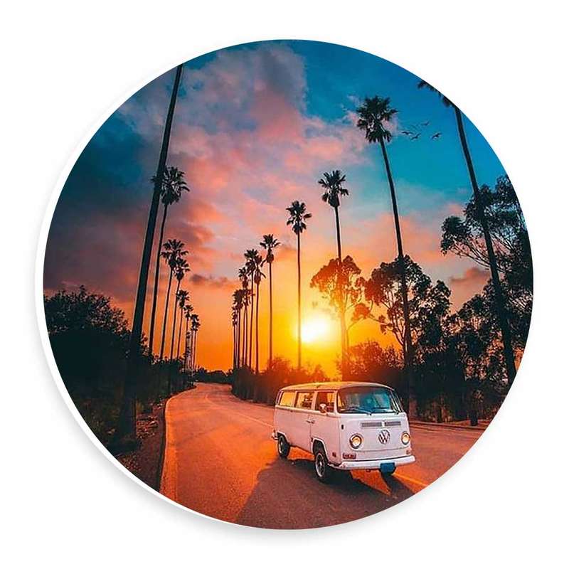   دیوارکوب طرح  فولکس واگن و درخت های نخل مدل wtb818