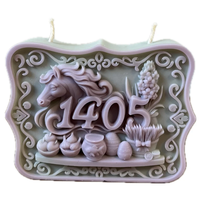 شمع دست‌ساز بدون‌بو مدل کتیبه 1405 زمان اتمام 3 ساعت