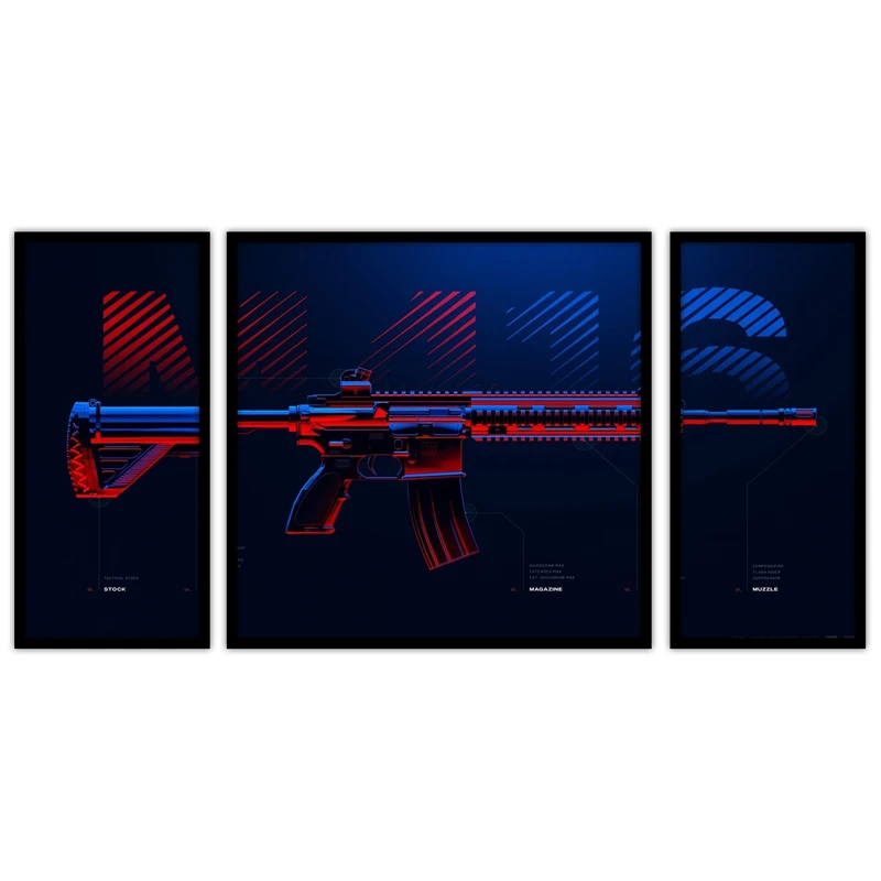 تابلو بکلیت طرح گیمینگ و گیم نت مدل B-bu3616 مجموعه 3 عددی