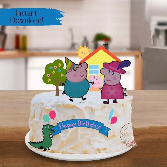 ابزار تزیین کیک به گز مدل پپا پیگ مجموعه 4 عددی