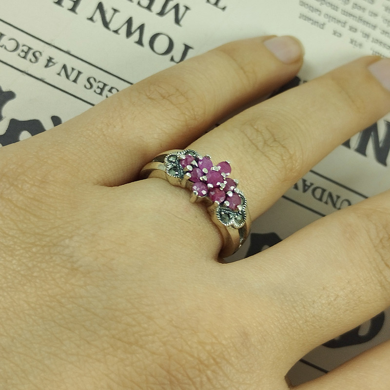 نیم ست نقره زنانه سلین کالا مدل یاقوت معدنی کد 52