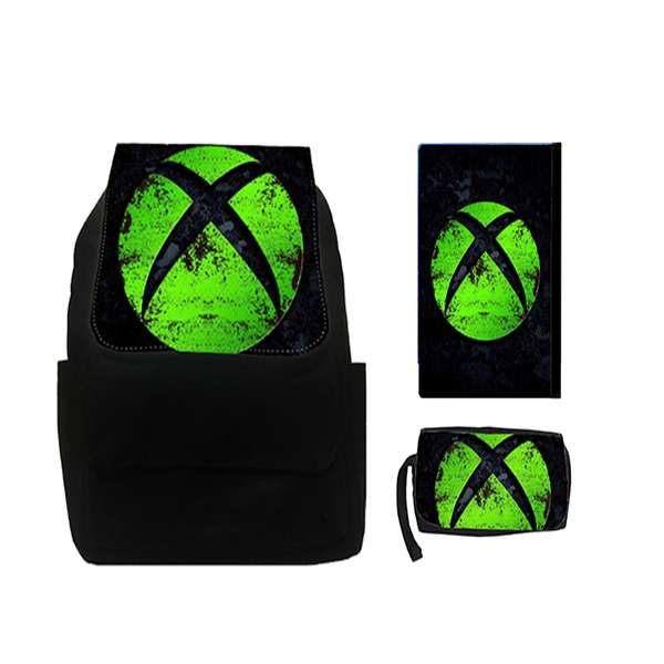 کوله پشتی طرح XBOX کد SX2 همراه کلاسور و جامدادی