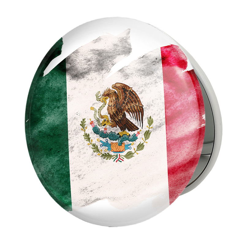 آینه جیبی خندالو طرح پرچم مکزیک مدل تاشو کد 20487 