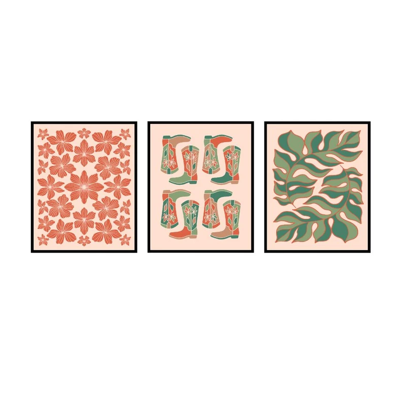 پوستر مدل چکمه های کابوی مجموعه 3 عددی