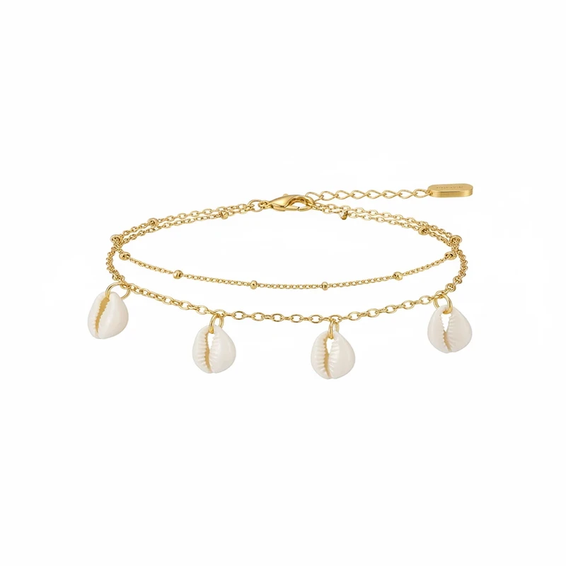 پابند زنانه مدل صدفی آبکاری طلا مدل Ring_c