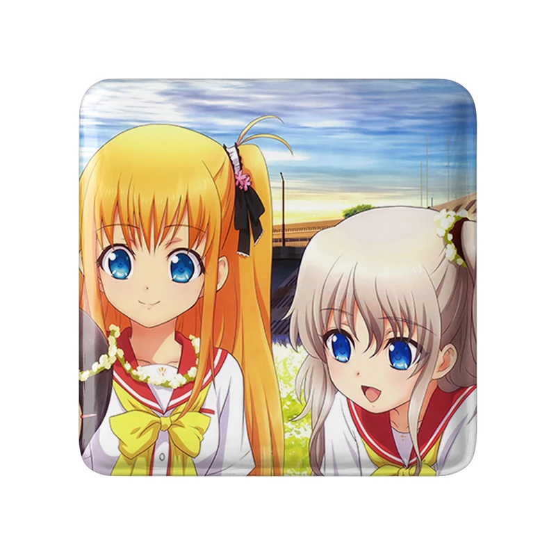 مگنت خندالو طرح ‏آیومی، توموری و یوسا انیمه شارلوت مدل مربعی کد 32108